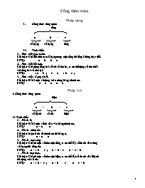 Công thức Toán khối 4, 5