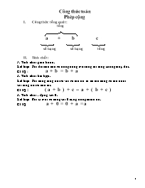 Công thức toán lớp 4, 5