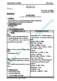 Giáo án các môn học khối 5 - Tuần 30 - Trường Tiểu học Võ Thị Sáu