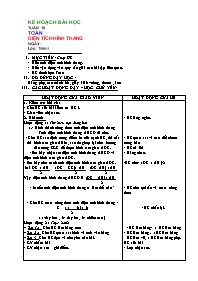 Giáo án Toán học 5 - Tuần dạy 19