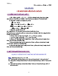 Toán học lớp 5 - Chuyên đề 1: Các bài toán về số và chữ số