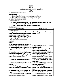 Giáo án Toán lớp 5 - Kì I - Bài 18: Bổ sung về giải toán