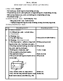 Giáo án Toán 5 - Tiết học 104: Hình hộp chữ n