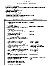 Giáo án Toán 5 - Tiết học 122: Bảng đơn vị đo thời gian