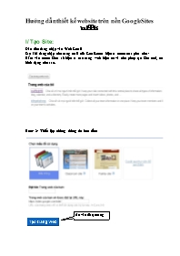 Hướng dẫn thiết kế website trên nền Google Sites
