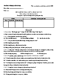 Kiểm tra định kỳ giữa kỳ II lớp 5 - Môn Tiếng Việt (bài đọc hiểu)
