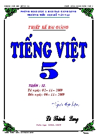 Giáo án môn Tiếng Việt Lớp 5 - Tuần 12 - Lê Thành Long