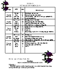 Giáo án dạy học Lớp 5 - Tuần 5 (Bản chuẩn kiến thức kỹ năng)