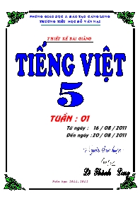 Giáo án Tiếng Việt Lớp 5 - Tuần 1 - Lê Thành Long