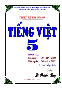 Giáo án Tiếng Việt Lớp 5 - Tuần 12 - Lê Thành