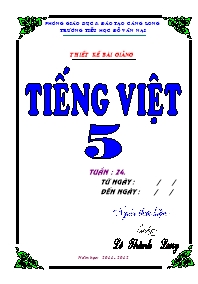 Giáo án Tiếng Việt Lớp 5 - Tuần 24 - Lê Thành Long
