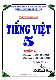 Giáo án Tiếng Việt Lớp 5 - Tuần 4 - Lê Thành Long