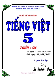 Giáo án Tiếng Việt Lớp 5 - Tuần 6 - Lê Thành Long