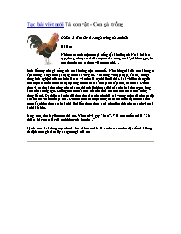 Tài liệu Tập làm văn Lớp 5 - Đề bài: Tả con vật-Con gà trống