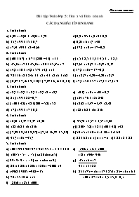 Bài tập Toán Lớp 5 - Các dạng bài tính nhanh