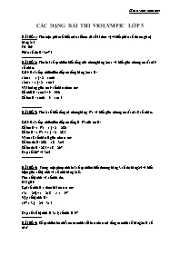 Bài tập Toán Lớp 5 luyện thi Violympic (Có lờ