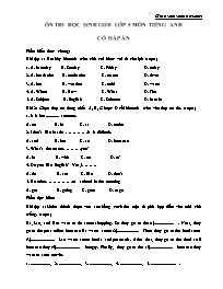 Đề thi học sinh giỏi Lớp 5 môn Tiếng anh (Có 
