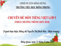 Bài giảng Chuyên đề môn Tiếng Việt Lớp 5 (The