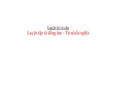 Bài giảng Luyện từ và câu Lớp 5 - Bài: Luyện