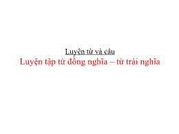 Bài giảng Luyện từ và câu Lớp 5 - Bài: Luyện
