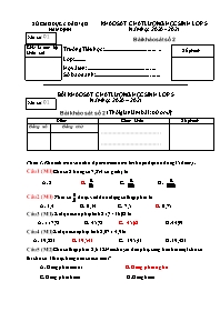 Đề khảo sát chất lượng học sinh môn Toán 5 - 