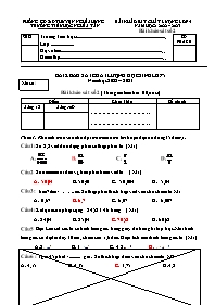 Đề khảo sát chất lượng học sinh môn Toán Lớp 