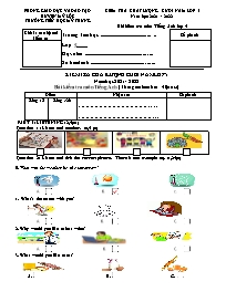 Đề kiểm tra chất lượng cuối năm môn Tiếng Anh