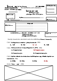 Đề kiểm tra giữa học kì I môn Toán Lớp 5 - Nă