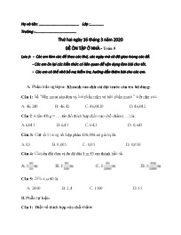 Đề ôn tập ở nhà Khối 5 - Năm học 2019-2020