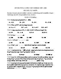 Đề thi cấp huyện các môn Lớp 5 - Năm học 2019