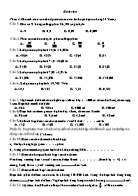 Đề thi thử môn Toán Lớp 5