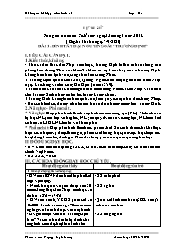Giáo án Lịch sử Lớp 5 - Tuần 1 - Bài 1: Bình