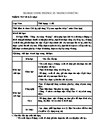 Giáo án Stem Khoa học Lớp 5 - Bài: Trồng cây 