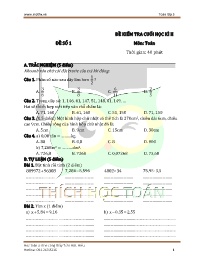 10 Đề kiểm tra cuối học kì II Toán 5 - Trần H