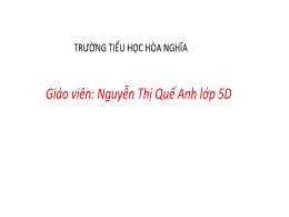 Bài giảng Công nghệ 5 (Kết nối tri thức) - Bà