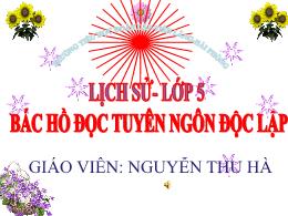 Bài giảng Lịch sử và Địa lí 5 (Phân môn: Lịch