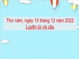 Bài giảng Tiếng Việt 5 (Luyện từ và câu) - Tu