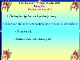 Bài giảng Tiếng Việt 5 - Tuần 35, Ôn tập cuối