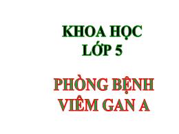 Bài giảng Khoa học 5 - Bài: Phòng bệnh viêm g