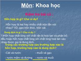 Bài giảng Khoa học 5 - Bài: Sự biến đổi Hóa h
