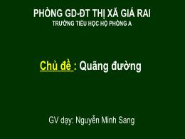 Bài giảng Toán 5 - Chủ đề: Quãng đường - Nguy