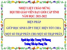 Biện pháp Giúp học sinh lớp 5 thực hiện tốt c