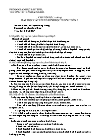 Chuyên đề Dạy học các yếu tố hình học trong T