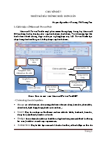 Chuyên đề môn Tin học lớp 5 - Thiết kế bài tr