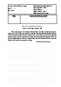 Đề kiểm tra cuối học kì I Chính tả 5 - Năm họ