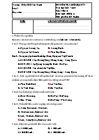 Đề kiểm tra cuối học kì I Lịch sử và Địa lí 5