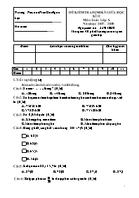 Đề kiểm tra giữa học kì II Toán + Tiếng Việt 