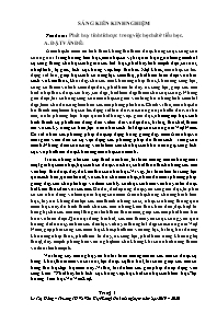 Đề tài Phát huy tính tích cực trong việc học 