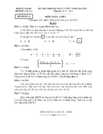 Đề thi chọn HS năng khiếu Toán 5 - Đề bảng A 