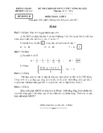 Đề thi chọn HS năng khiếu Toán 5 - Đề bảng B 